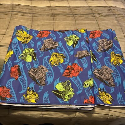 Vtg 2000 Mattel Springs Industries Hot Wheels Cotton Fabric