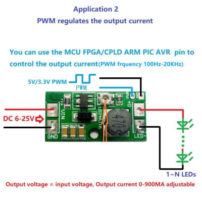 1X DC 6-25V 20W Adjustable LED Driver PWM Controller DC-DC Step-down Constant
