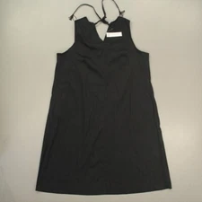 Chicos Women's The Black Trapeze Midi Dress Size 3 (XL-16) V-Neck Sleeveless NWT