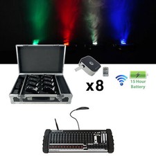 Rockville MINI RF1 V2 CHARGE PACKAGE 8 Battery DJ PAR Lights Case DMX Controller