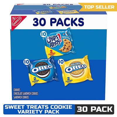 Nabisco Sweet Treats Cookie Variety Pack OREO, OREO Golden & CHIPS AHOY, 30 Pack