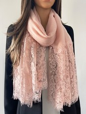 Womens Large Pink Scarf Lace