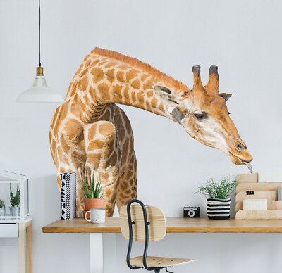 3D Süßer Giraffe C91 Tier Wallpaper Wandbild Poster Wandaufkleber Abziehbild Wen