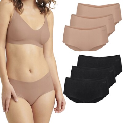 3 Damen Short Slips von SLOGGI Zero Modal Schlüpfer seamless Abschlüsse weich
