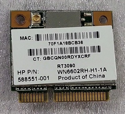 HP 588551-001 802.11B/G/N WN6602RH WIRELESS HALF MINI CARD RT3090 *D2