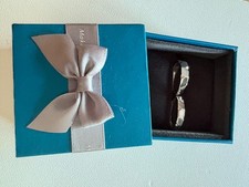 Coppia Anelli Promessa Argento 925 Regolabili Sfaccettati Lui Lei + Scatola