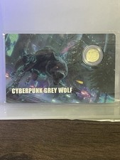 Moneda de platino Cyberpunk Grey Wolf 1/1000 OZ en tarjeta 12$ Liberia 2026