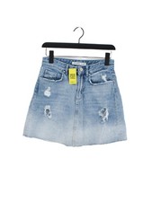 Zara Damen Minirock XS Blau 100% Baumwolle Kurz Mini