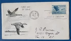 First Day Cover issued on Nov. 3, 1952 of the Canada Goose and sent to Vancouver