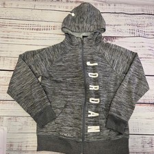 Nike Jordan Therma-Fit Full Zip Hoodie Boys Large Gray Black