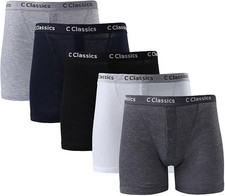 6/12 X Men's Quality Assorted Plain Colours Cotton Rib Boxer Shorts Plus Size