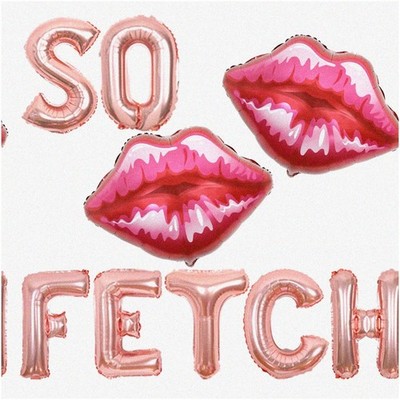Mean Girls Burn Book Birthday Party Decorations with Lip and Rose Gold Balloons