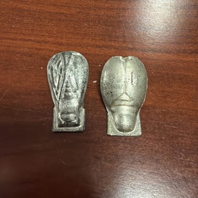 2 Vintage Tin Toy Cicada Beetle Bug  Clickers Noisemaker Postwar Japan 40 s-50 s