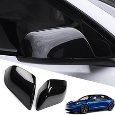YHCDSEA Rearview Mirror Guard Cover for Tesla Model 3, Glossy Black