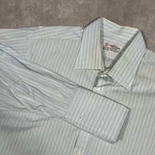 Turnbull  Asser Blue w Yellow Vertical Stripes Dress Shirt 17 - 43 Cm