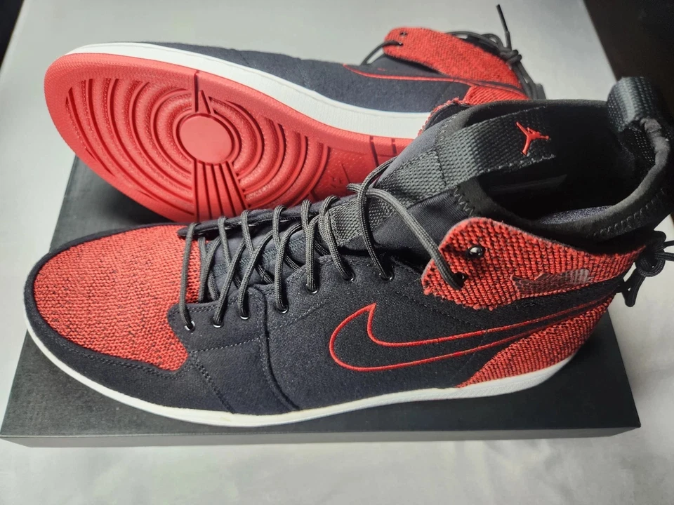 Nike Air Jordan 1 Ultra High Banned 2016 Preto Vermelho 845052-001 Tamanho 15 NOVO - Imagem 2 de 4