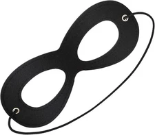 Luxe Black Felt Superhero Eye Mask with Storage Pouch - Adjustable for Best Fit