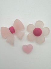 Pink Shoe Charms Set Flower Bow Heart Design For Clogs Crocs Accessories Cute