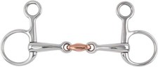 Shires Hanging Cheek Baucher Bit with Copper Lozenge - Stainless Steel Horse