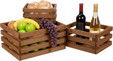 Set of 3 Nesting Wooden Storage Crates - Rustic Wooden Storage Crates for Displa