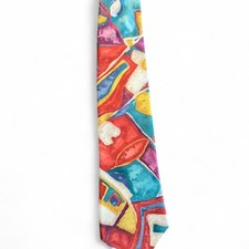 Vintage Concerto Abstract art tie in multi-coloured hues