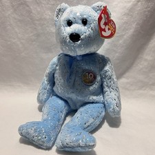TY Beanie Baby - DECADE the Bear (Light Blue Version) Vintage Ty Beanie Babies