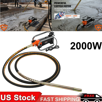 #ad Portable Electric Concrete Vibrator 2000W 14 3 4 Ft Poker to Remove Air Bubbles $145.99