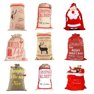 Weihnachtssäcke groß Xmas Nikolausstrumpf Geschenktüten 12 Designs