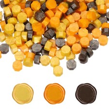 Wax Seal Beads, 300 Pcs Wax Sealing Beads, Bright Yellow/Bright Orange/Brown