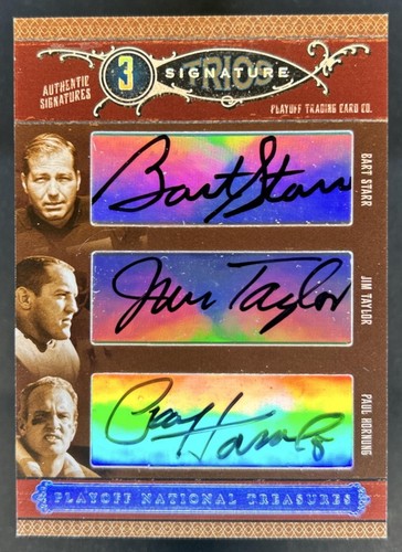 2006 National Treasures Bart Starr Jim Taylor Paul Hornung Trios Auto #/15