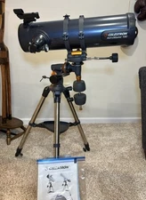 CELESTRON 31045 - AstroMaster 130EQ Newtonian Reflector Telescope Blue/Gray EUC