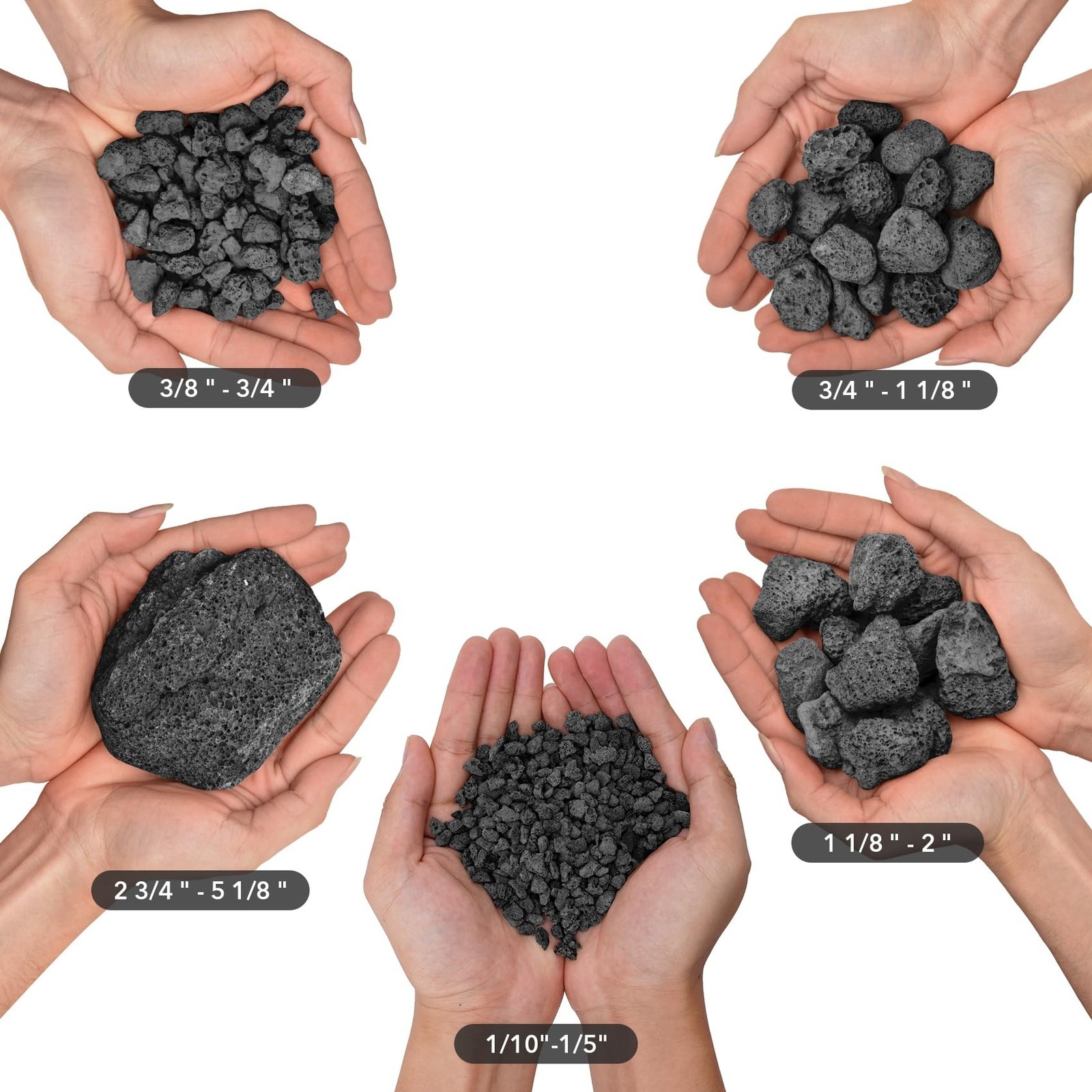 Skyflame 3/8" to 3/4" Natural Stones Lava Rock Granules for Gas Fire Pit | Fi...