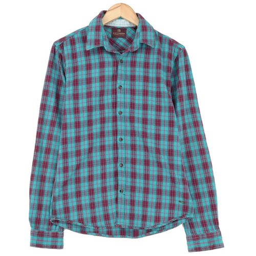 Hugo Boss Uomo, Camicia A Maniche Lunghe Slim Fit A Quadri, Grigio, XL