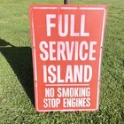 Vintage Gas & Oil Advertising Sign Full Service Island No Smoking Stop Engines