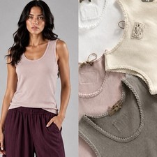 Damen Top Tanktop Ripp weiß beige rosa taupe...