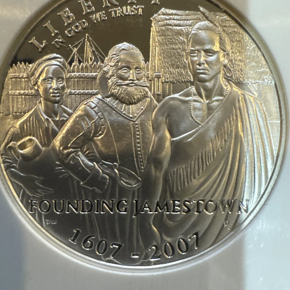 2007 P Jamestown 400th Anniversary Silver Dollar Proof - Image 2 of 4