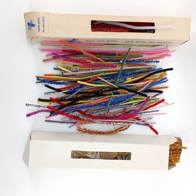 VINTAGE LOT 200 Stems Chenille Stem Craft Wire Multicolor 12in