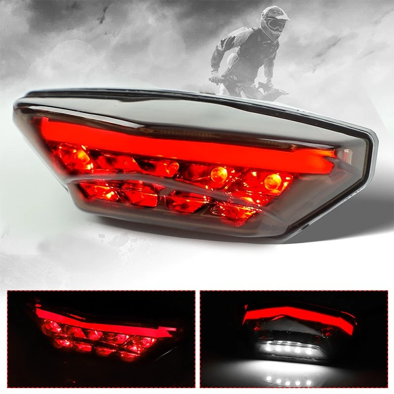 Motorcycle Brake Stop Rear LED Tail Light Running Smoked Dirt Bike ATV Universal - Image 4 of 4
