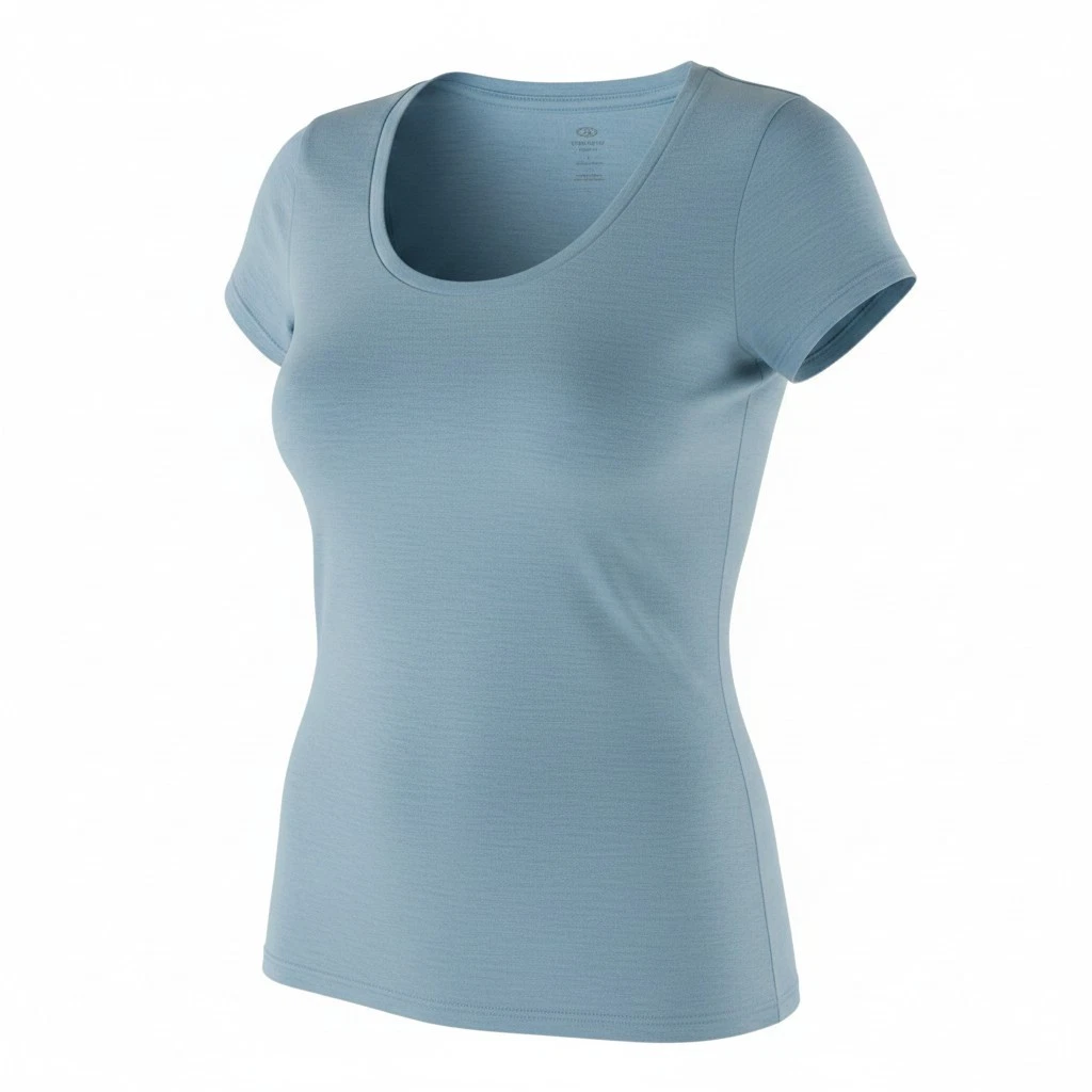 Icebreaker NZ Women's Blue Stretch Merino Wool Thermal Shirt Top - Size Small