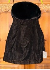 Brand New ASOS Black Dress With Fur Size 4