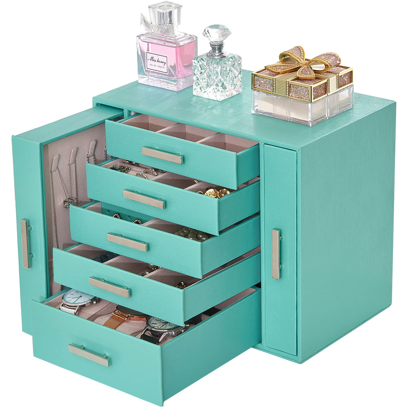Jewelry Storage Box for Girls & Women - Multi-Organizer Case with Ample Capacity-image