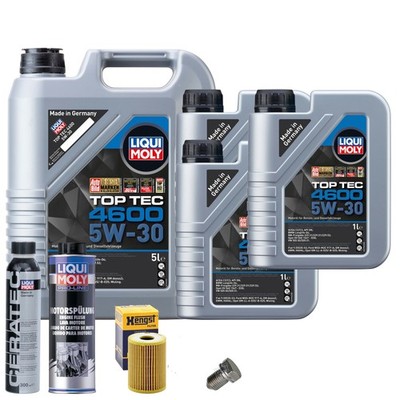 Motoröl 5W30 LIQUI MOLY 8L+HENGST Ölfilter+Spülung+Cera Tec+Ölablassschraube