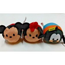 Disney Mini Tsum Tsum Plush Lot of 3 Mickey Minnie Goofy Stuffed Toys New Tags