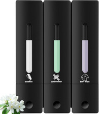 3 Chamber Shampoo and Conditioner Dispenser Set, No Drill Shower Soap
