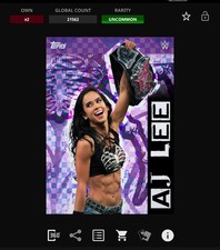 VIDEOGAME Topps WWE Slam 25 - ASCENDANCY Purple X-Fractor AJ LEE