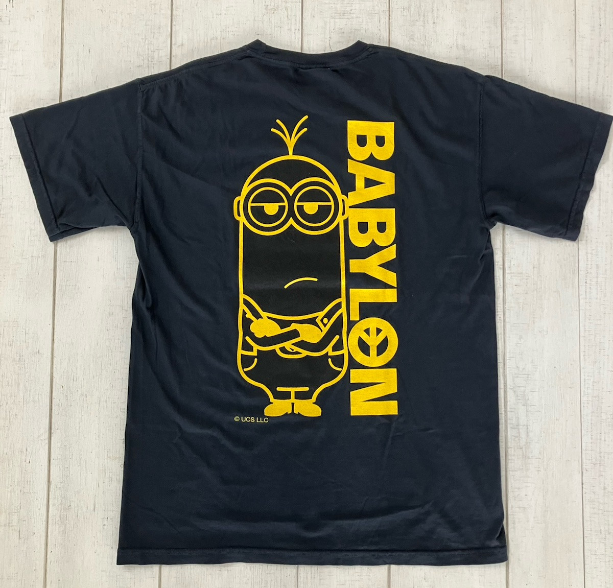 Babylon X Minions “Moody Kevin” Tee Shirt M No Garment Tag Black Sample Cartoon