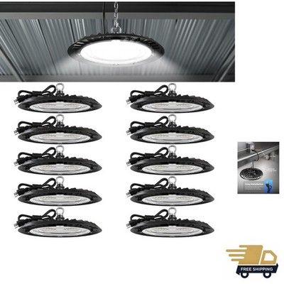 150W UFO LED High Bay Lights - 10 Pack, Daylight Bright, Plug & Play Convenience