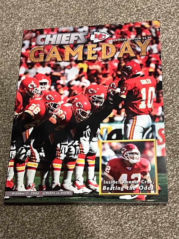 FOOTBALL PROGRAM KANSAS CITY CHIEFS SAN FRANCISCO 49ers 10/1 2006 RONNIE CRUZ