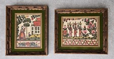Vtg Pair Granny Core Maximalist Farmhouse Han...