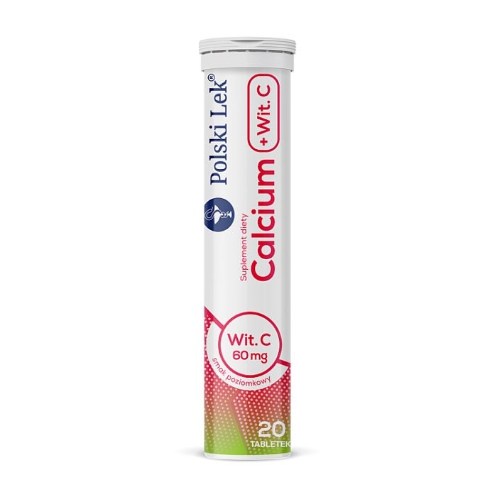 CALCIUM + Vitamin C 20 tablets with strawberry flavor